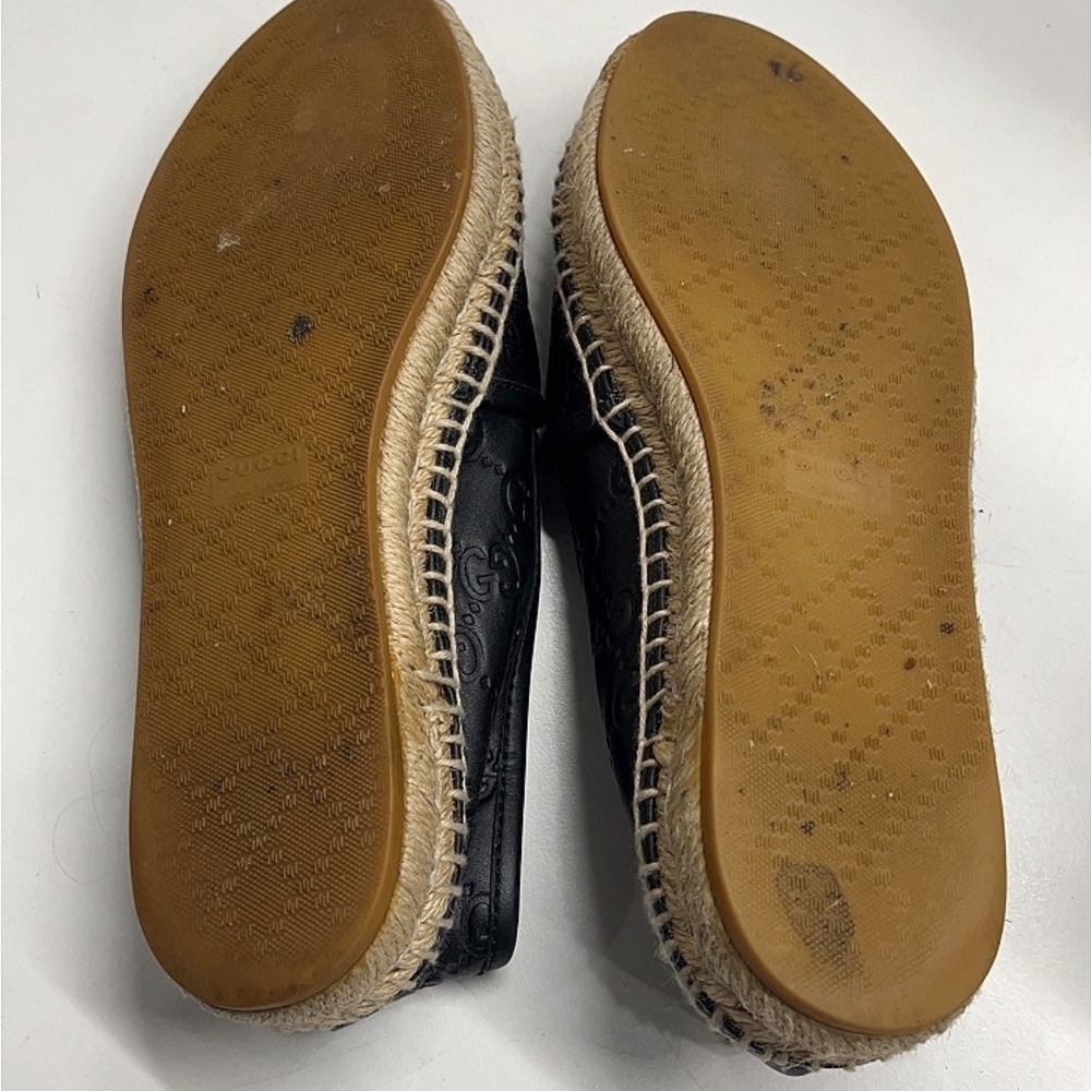GUCCI Black Espadrille Slip-On Shoes - Picture 6 of 7